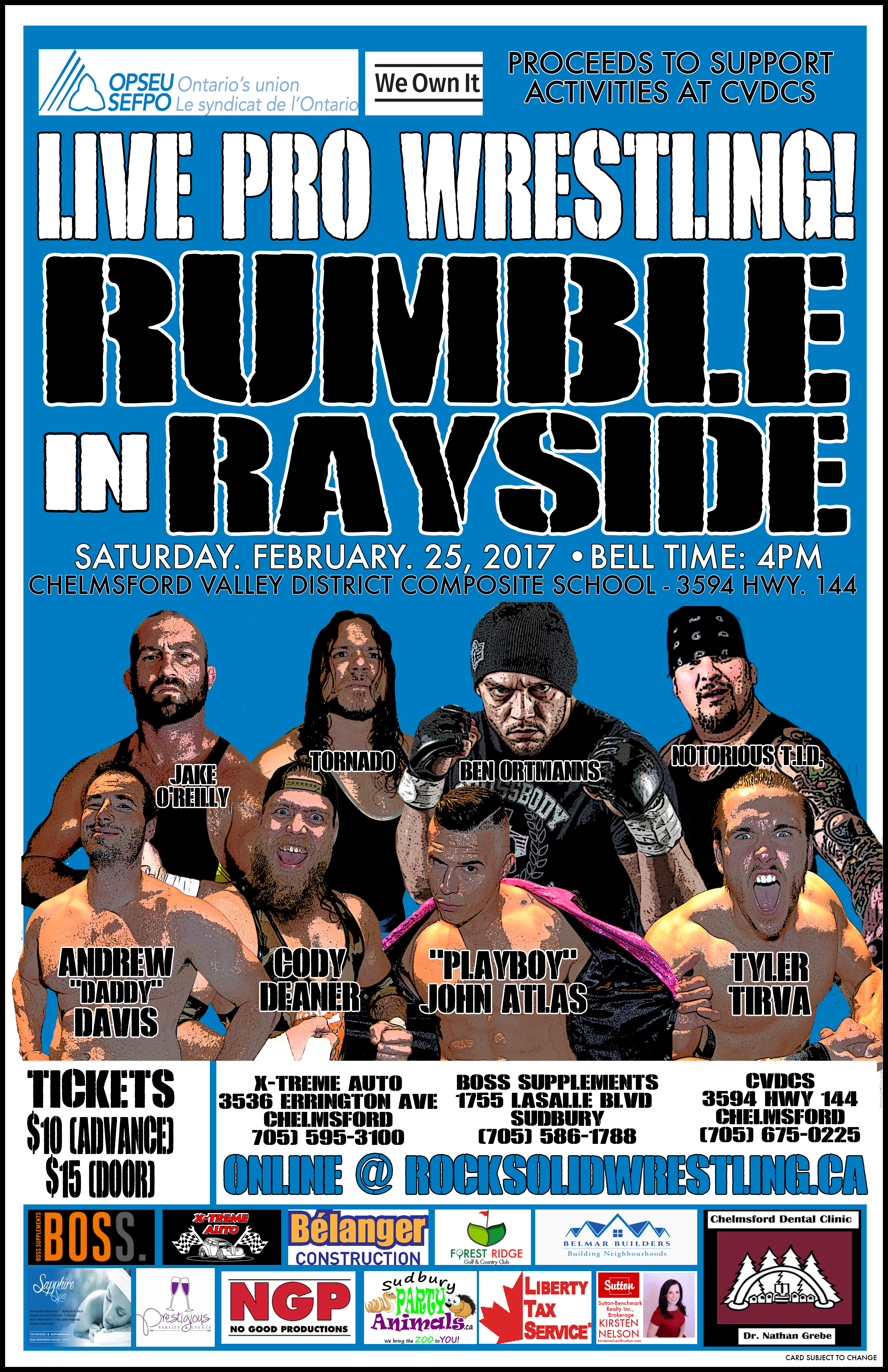 Rumble in Rayside: Raising money for Chelmsford Valley District Composite School