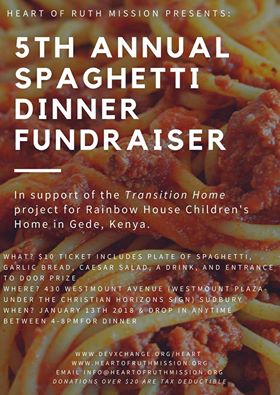 Heart of Ruth Mission: 5th Annual Spaghetti Dinner